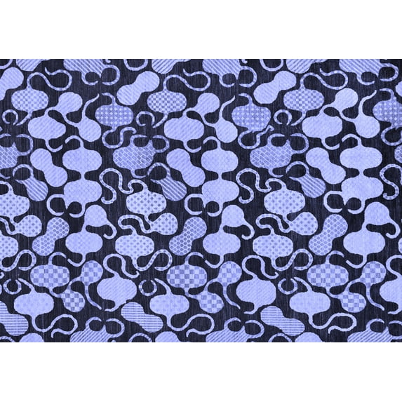 Ahgly Company Indoor Rectangle Abstract Blue Modern Area Rugs, 2' x 5'