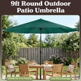 thumbnail image 3 of Villacera 9FT Outdoor Patio Umbrella Shade with Auto Tilt, Forest Green, 3 of 11