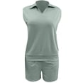 thumbnail image 4 of WAYUTE Womens 2 Piece Outfits Casual Solid Color Shorts Suit Set Everyday Comfortable Stylish Summer Outfit for Outdoor Activities, 4 of 5