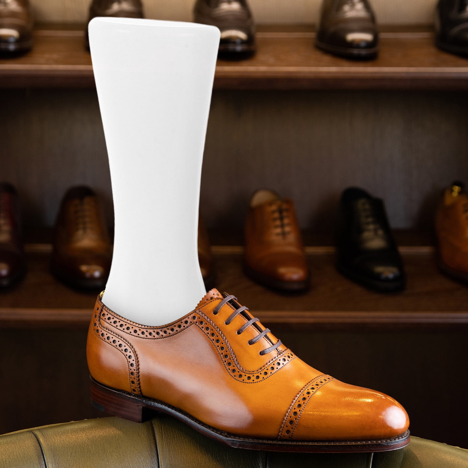UPOUART Set of 2 White Plastic Foot Mannequins for Sock Display, Shoe Photography, Retail Presentation and Store Use