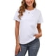 thumbnail image 1 of Remera BJY para mujer de algodón blanca, cuello redondo y manga corta, 1 of 6