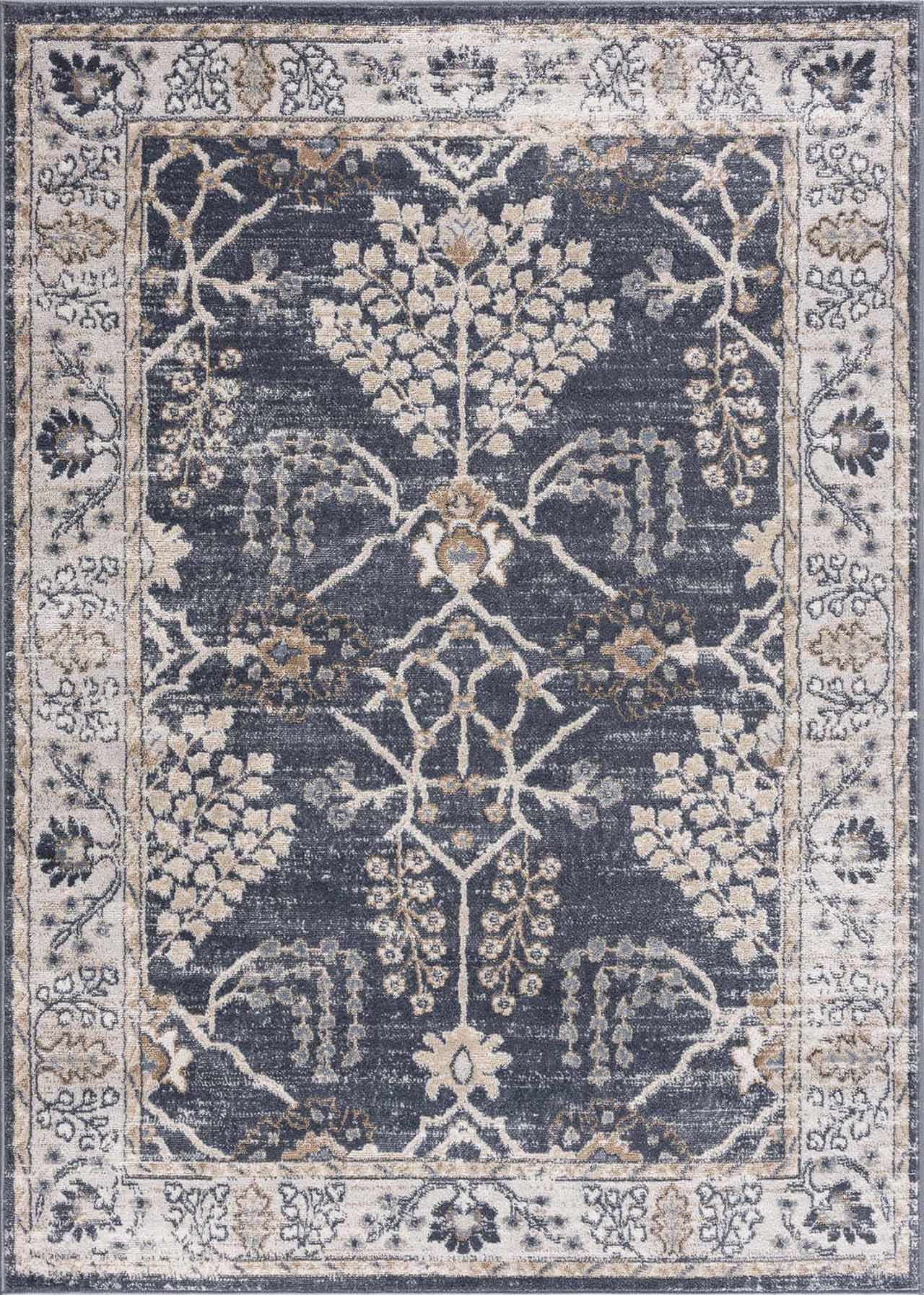 Hauteloom Scalby Living Room, Bedroom Area Rug - Blue, Beige - 7'9" x 9'6"