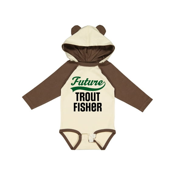 Inktastic Fishing Future Trout Fisher Boys or Girls Long Sleeve Baby Bodysuit