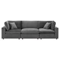 thumbnail image 3 of Sofa, Velvet, Grey Gray, Modern Contemporary Urban Design, Living Lounge Room Hotel Lobby Hospitality, 3 of 10
