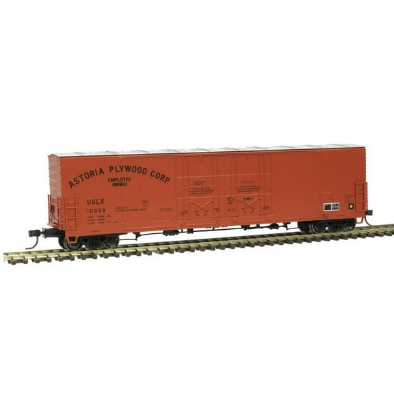 Atlas HO Scale Evans 53' Double Plug-Door Box Car Astoria Plywood/USLX #10069