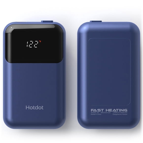 Calentadores de manos Hotdot recargables, paquete de 2 unidades, 6400 mAh con pantalla LED