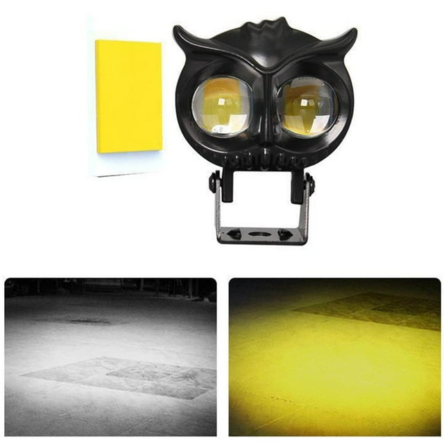 BTOER Dual Color Motorcycle Headlight Spotlights Motorbike Fog Lamp Running Lights