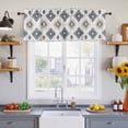 thumbnail image 4 of Blue Aztec Valances for Windows, Southwest Boho Tribe Abstract Geometric Art Light Filtering Kitchen Curtains, Rod Pocket Window Valance Curtains for Living Room Bedroom, 42" W x 12" L, 2 Panels, 4 of 9