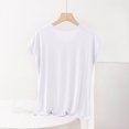 thumbnail image 4 of Fengqque Womens Basic T Shirts Summer Tops Modal Tshirts for Women V Neck Short Sleeve Casual Basic Loose Tops Women's Tops White XL(XL), 4 of 6