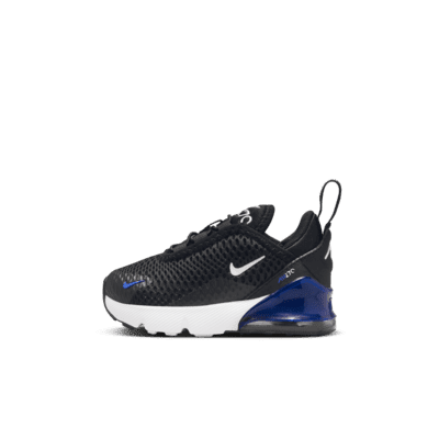 Nike Air Max 270 Baby/Toddler Shoes Color: Black/Racer Blue/Dark Grey/White Size: 5C