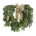 thumbnail image 2 of Christmas Wreath Rustic Vintage Norfolk Pine Christmas Wreath - 20 Inch Artificial Greenery Faux Cedar Wreaths Pine Cones and Ribbon Bow for Xmas Decor Indoor Outdoor Window Wall Decoration, 2 of 7