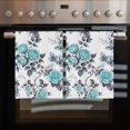 thumbnail image 2 of Aqua Rose 1 Pack Kitchen Towel, Water Absorbent Dish Towel, Rustic Romantic Botanical Floral Vines Art Decorative Hand Towels - Quick Drying Cloth for Cooking Baking, 18x28 Inch, 2 of 8