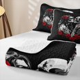 thumbnail image 4 of Erosebridal Spooky Skeleton Couple Twin Quilt Set, Happy Halloween Twin Coverlet Set for Boys Girls, Black White Red, 2pcs 1 Bedspread and 1 Pillowcase, 4 of 7