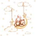 thumbnail image 1 of Lindo oso y conejo en las nubes vivero decoración lindo vinilo pegatinas de pared TUNC Sencillez, 1 of 5