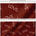 thumbnail image 2 of Soimoi Red Cotton Voile Fabric Triangle & Floral Love Text Printed Craft Fabric by the Yard 42 Inch Wide, 2 of 7
