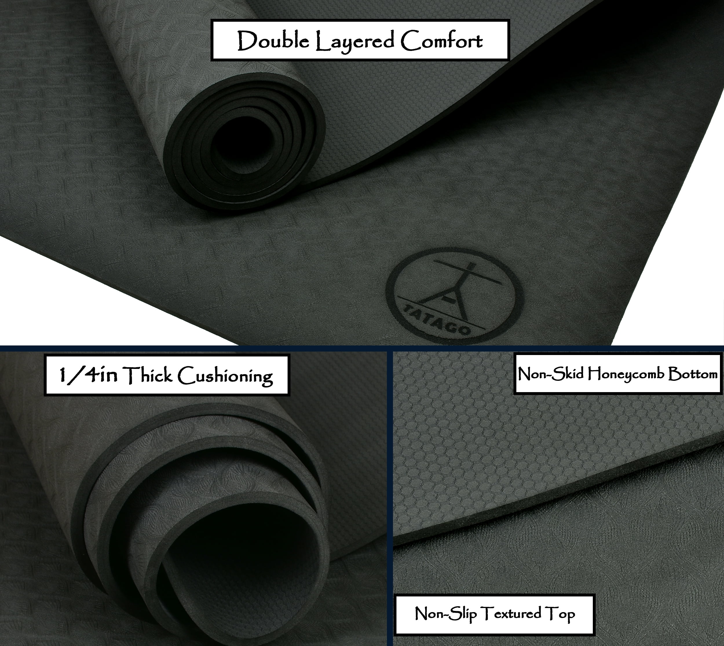 Yoga Mat Thick Wide and Long. 84x30 Workout Mat