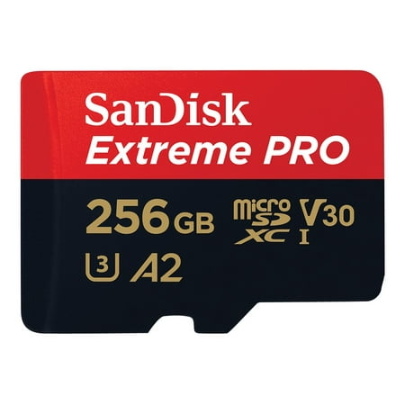 SanDisk Extreme Pro - Flash memory card - 256 GB - A2 / Video Class V30 / UHS-I U3 / Class10 - microSDXC UHS-I