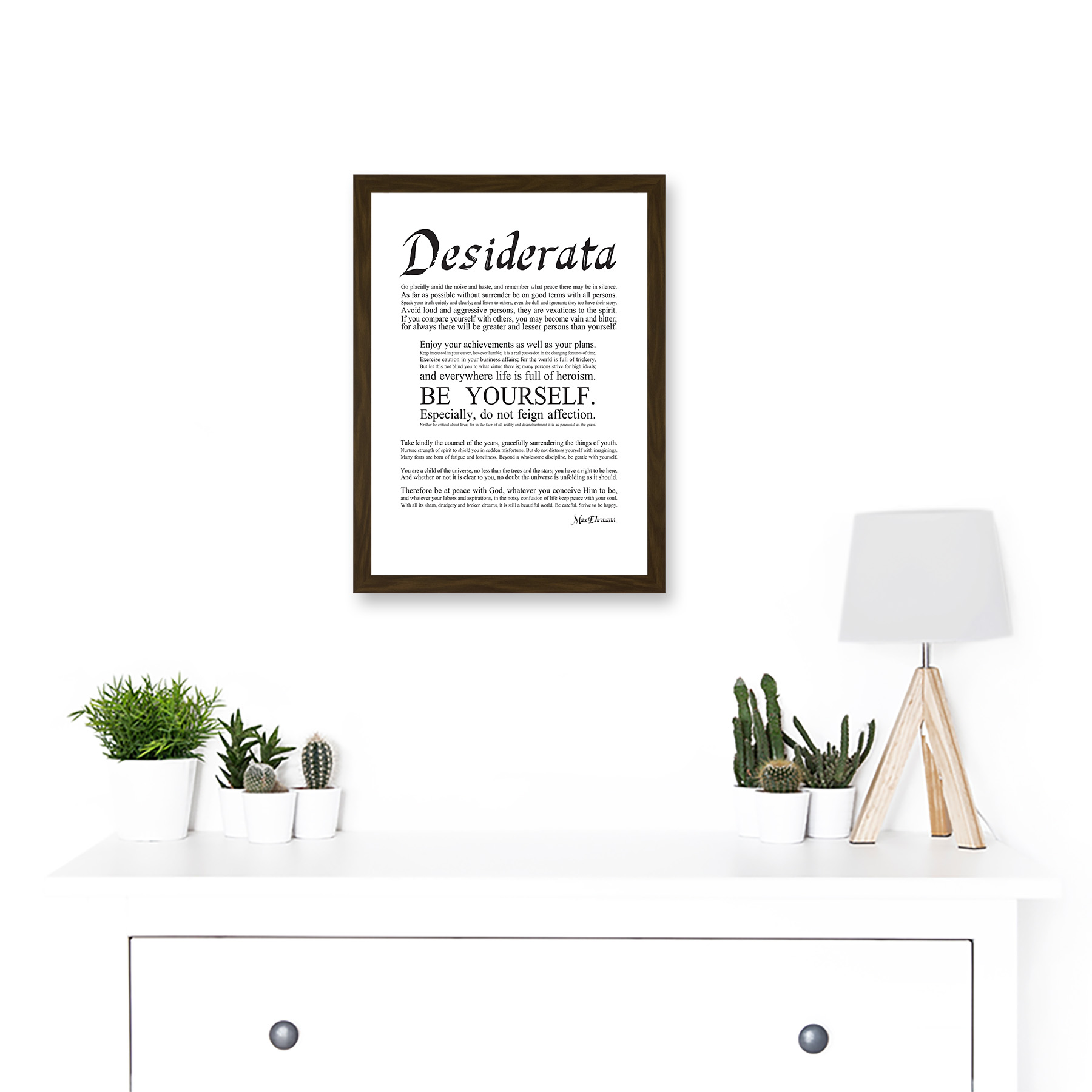 Desiderata Ehrmann Go Placidly Amid Yourself Quote A4 Artwork Framed Wall Art Print - image 2 of 4