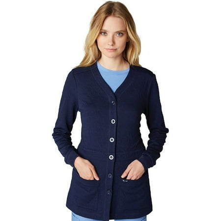 koi Lite Women's Claire Button Front Solid Cardigan Scrub Jacket
