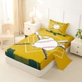 thumbnail image 2 of Erosebridal Kids Est Sleep Sport Twin Sheet Sets, Baseball Game Bedding, Gold Green, 3-Piece, 2 of 5