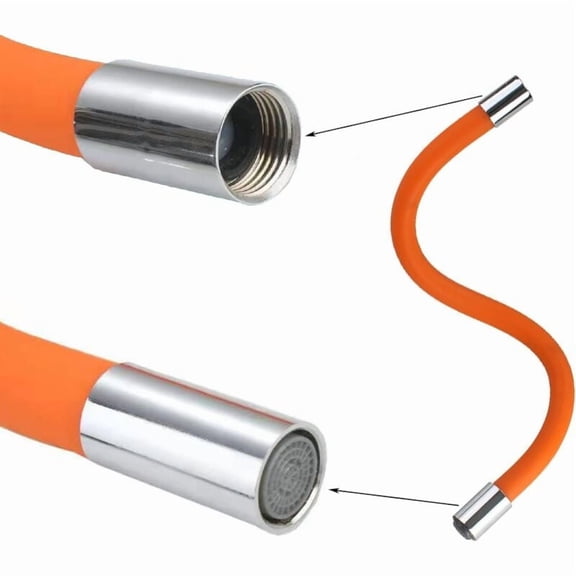 Flexible Kitchen Faucet Tube Kitchen Faucet Extension Spray Hose Anti-Splash Faucet Extender Rotatable 360 Degree Faucet Extender (30cm)