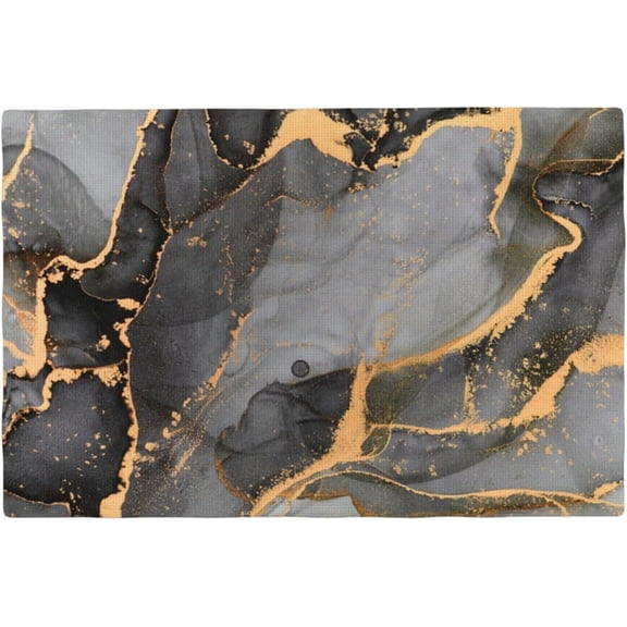 Black Gold Gray Marble Texture Placemats Set of 6 Table Mats Tableware Place Mats for Home Kitchen Party Dining Decor, Non-Slip Heat-Resistant Washable