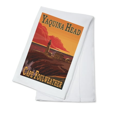 Yaquina Head (Cape Fowlweather, Oregon - Yaquina Head Lighthouse - Lantern Press Artwork (100% Cotton Kitchen)