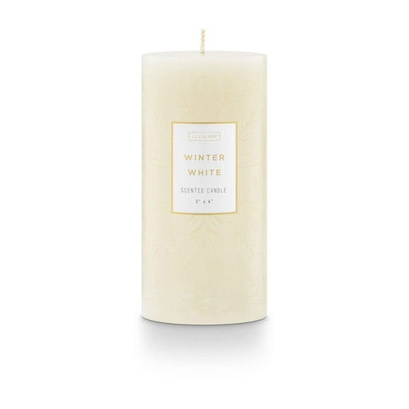 ILLUME Noble Holiday Winter White Candle, 3"x6" Pillar