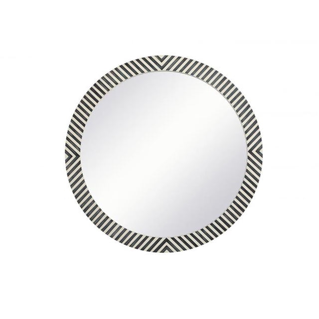 Élégant Decor MR53636 Miroir Rond 36 Po en Chevron - 18,5 x 18,5 x 0,16 Po.