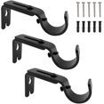 thumbnail image 1 of 3pcs Black Curtain Rod Bracket, Adjustable Brackets for Curtain Rods, Hanging Brackets Wall Mount Heavy Duty Curtain Rod Holders Hardware for Window, Home Curtain rods, Drapery Rod, 1 of 6