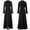 Black, variant on Azrian Coat Women's Casual Autumn and Winter Vintage Solid Long Woolen Coat Windbreaker Coat Black 12(XXL)