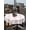 Pink, White, Blush, variant on Outdoor Tablecloth with Umbrella Hole & Zipper, Grey Striped Round Tablecloth 54 Inch, Farmhouse Vertical Stripes Patio Table Cover Waterproof Table Cloth for Picnic/Party