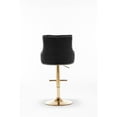 thumbnail image 4 of Brightcast 2-piece Velvet Tufted Gold Bar Stools in Black, 4 of 5