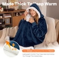 thumbnail image 2 of Joyfy Wearable Blanket Hoodie, Long Hooded Blanket Sweatshirt, Oversize Hoodie for Women and Men,Clothing Gift for Women Men Mom Dad,Giant Hood Pocket and Sleeves for Adult(Nevy,Regular), 2 of 9