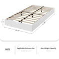 thumbnail image 2 of Twin Size Wood Platform Bed Frame, Floor-Standing No-Gap Design, Modern Minimalist No Headboard Bed Frame, Wood Slat Support, No Box Spring Needed, Easy Assembly, White, 2 of 7