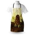 thumbnail image 4 of Turtle Apron, Cartoon Style Woodland Composition Animal Walking Wildlife Natural Forest Fauna, Unisex Kitchen Bib with Adjustable Neck for Cooking Gardening, Adult Size, Multicolor, by Ambesonne, 4 of 4