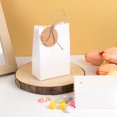 thumbnail image 5 of 10-30 piezas Caja de regalo de papel Kraft retro Bolsa de embalaje de galletas de caramelo marrón blanco con etiquetas de cuerda Suministros para regalos de cumpleaños y bodas, 5 of 5