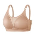 thumbnail image 2 of No Underwire Bra Womens Comfort Breathable Adjustable Strap Push Up Wireless Bras for Older Women (38, Khaki), 2 of 8