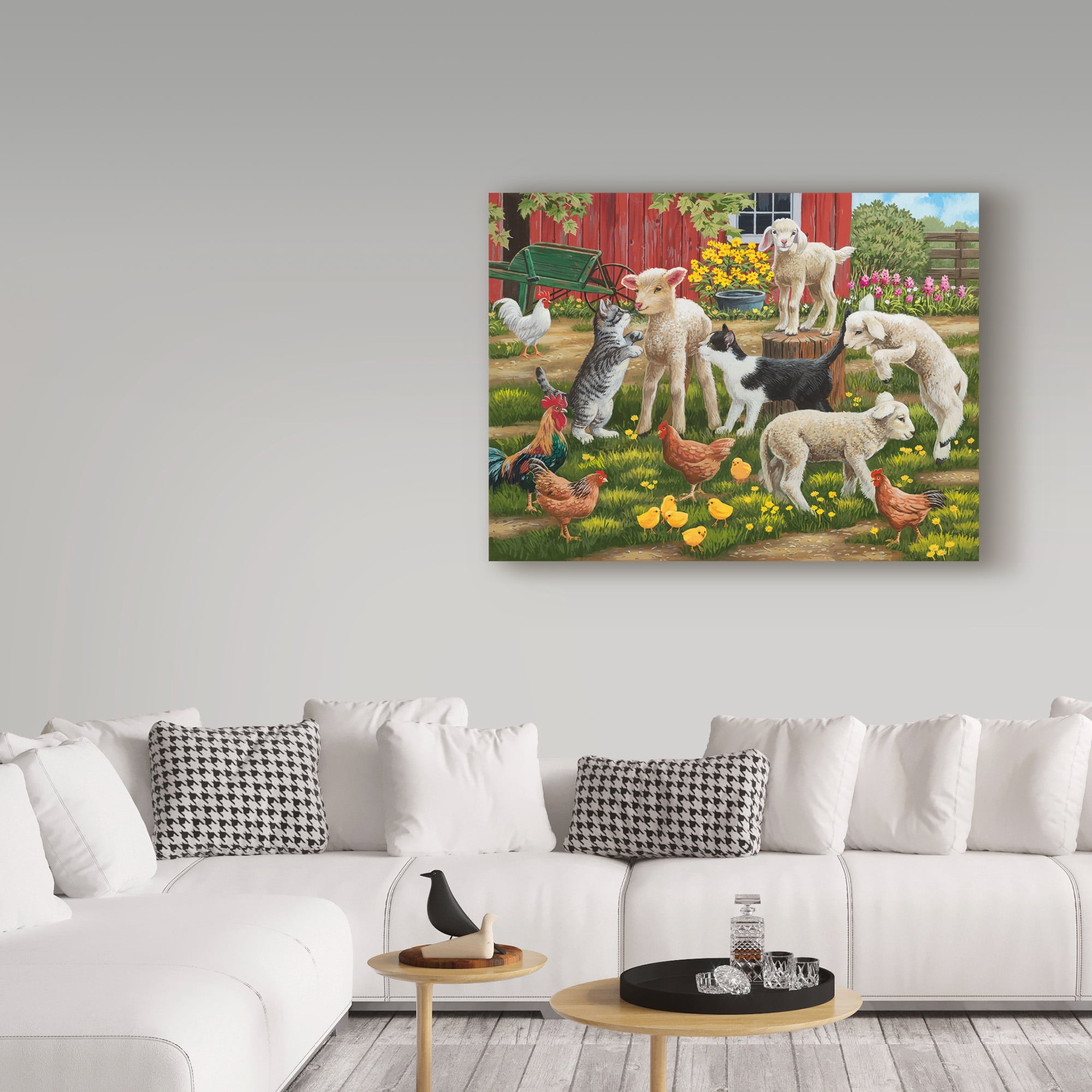 Trademark Fine Art 'Lambs On The Loose' Canvas Art by William Vanderdasson