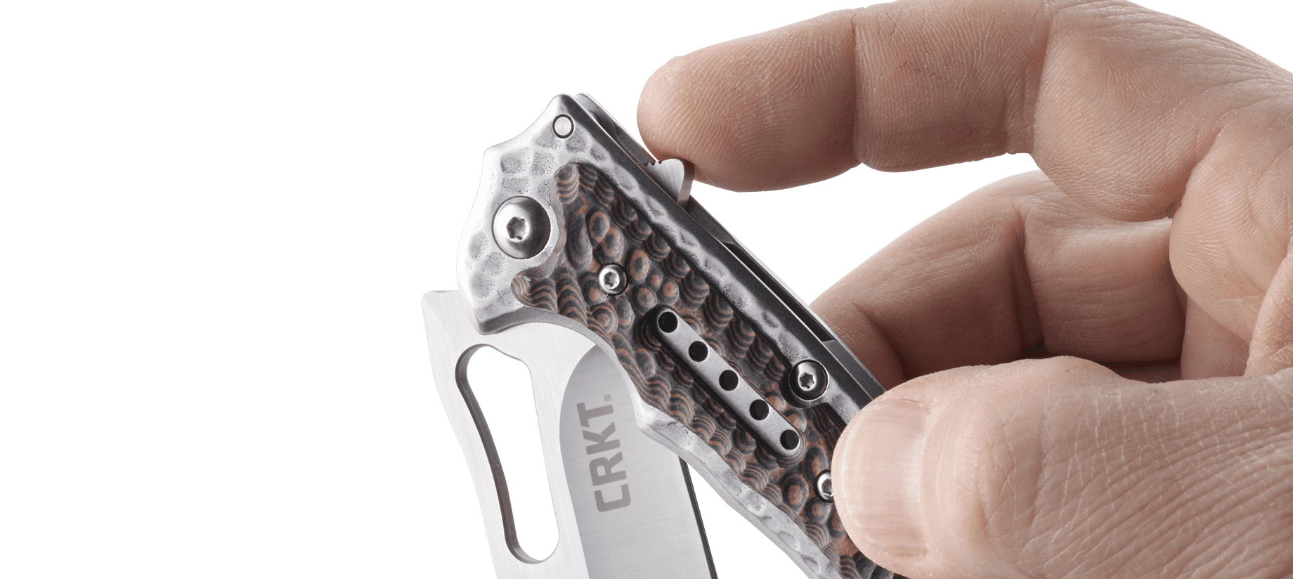 CRKT Fossil Folding Pocket Knife with Frame Lock and Satin Blade Finish, Black
