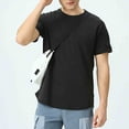 thumbnail image 5 of Men's Shirts Cotton,Mens Crew Neck T Shirts Active Short Sleeve Tee Solid Color Tops, 5 of 6