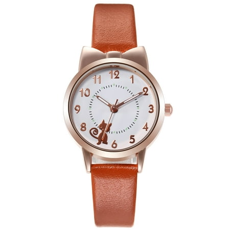Ausyst Watch for Women Sleek Minimalist Fashion With Leather Band Dial Women's Quartz Gift Watches for Women on Sale Clearance
