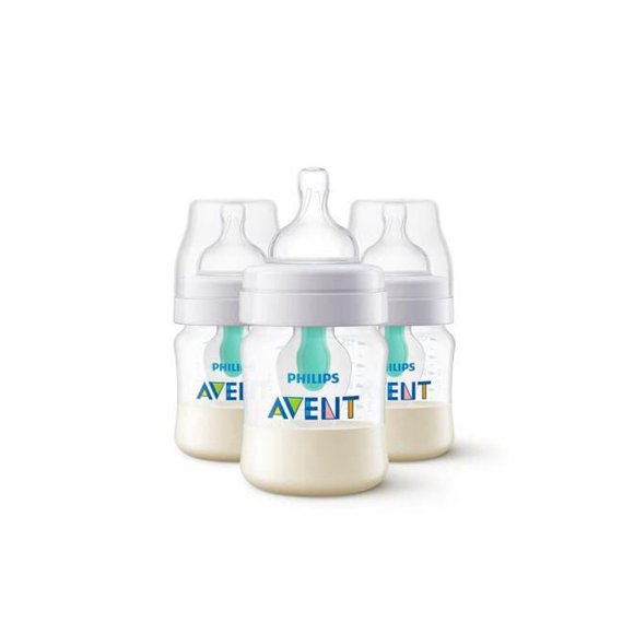 Philips Avent Anti-colic Baby Bottle with AirFree Vent, 4ozx3 Bottles, SCY701/03
