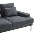 thumbnail image 6 of Loveseat Sofa Couch, Dark Grey Gray, Fabric, Living Kitchen Cafe Bistro Hospitality Restaurant, Modern Contemporary HB34542, 6 of 8