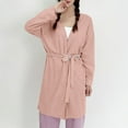 thumbnail image 4 of successthop Lightweight Robes for Women FLeece Fuzzy Loungewear Belted Oversized Winter Sleepwear Solid Bathrobe Pink XL, 4 of 8