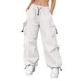thumbnail image 4 of Womens Cargo Pants Lightweight Baggy Hiking Parachute Pant with Pockets Workout Athletic Casual Trouser Outdoor 2026, 4 of 5
