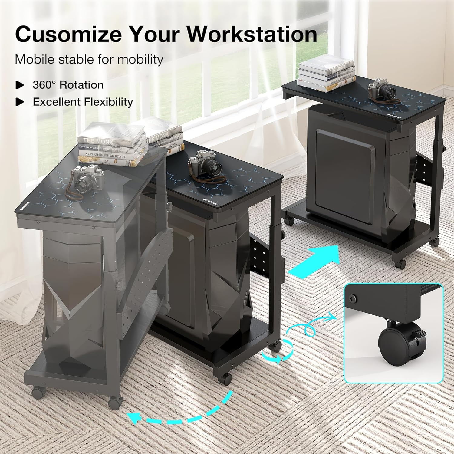 Pc Tower Stand EUREKA ERGONOMIC Height Adjustable Computer Tower Stand ...