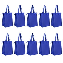 Zipper Insulated Lunch Tote Bags Set of 10, Bulk Pack - Perfect for Work, School, Travel, Outdoor Events - Reflex Blue