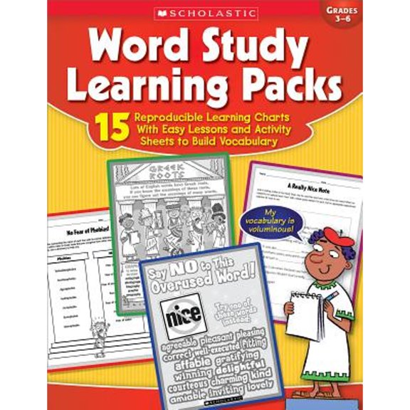 Pre-Owned Word Study Learning Packs, Grades 3-6: 15 Reproducible Learning Charts with Easy Lessons and (Paperback) by Teaching Resources (Creator)