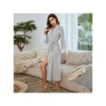 thumbnail image 4 of Ladies Solid Color Cotton Bathrobe Lace Sexy Pajamas Night Gown Casual Home Wear, 4 of 7